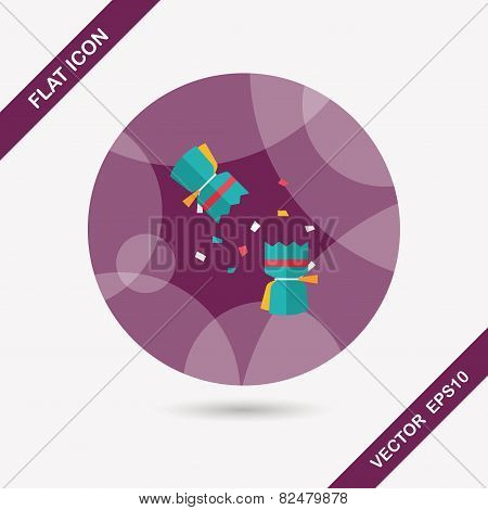 Christmas Cracker Flat Icon With Long Shadow,eps10