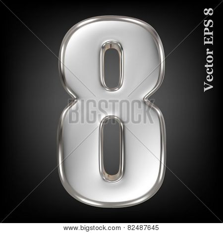 Vector 3d metal number collection - 8. Eps 8 using mesh.
