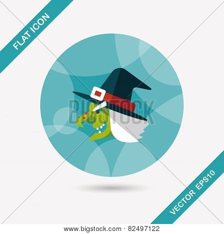 Witch Hat Flat Icon With Long Shadow,eps10
