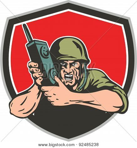 World War Two American Soldier Field Radio Shield