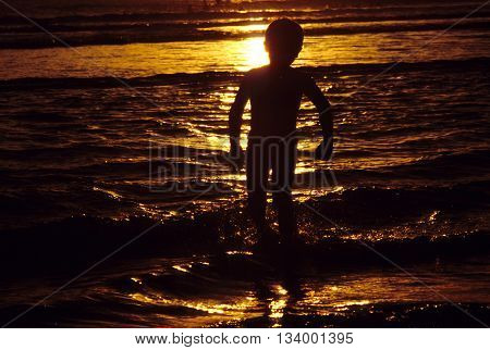 Children Are Enjoying The Beautiful Sunset