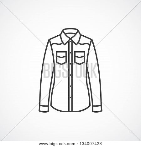 Jeans shirt icon. Vector line icon isolated on white background