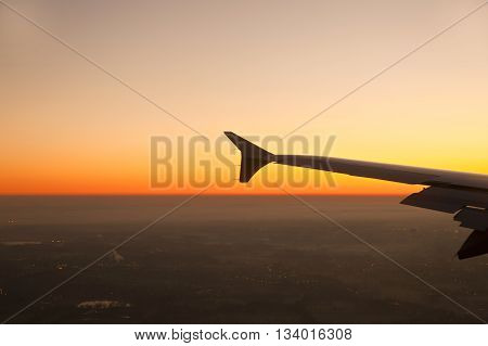 Wing Of Aircraft In The Sky