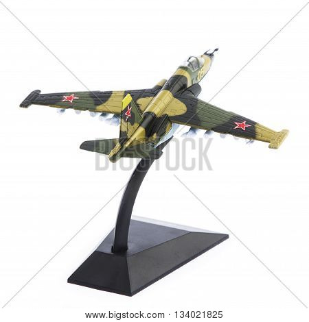 Military plane model isolated on white background