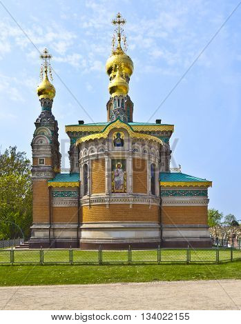 DARMSTADT, GERMANY - JUNE 3, 2011: Russian orthodox church Darmstadt Germany