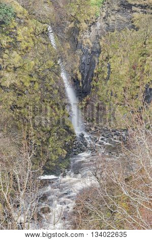 Beautiful landscape Lealt Falls at Highland Scotland