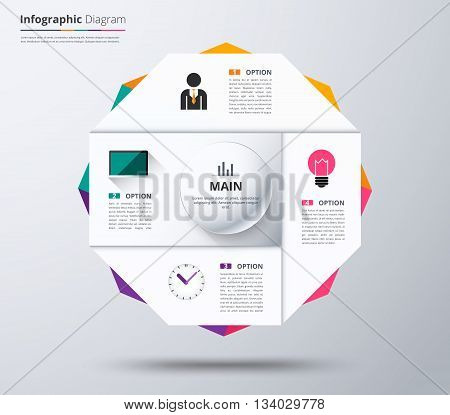 Diagram Template, Organization Chart Template. Flow Template, Blank Diagram For Replace Text, White