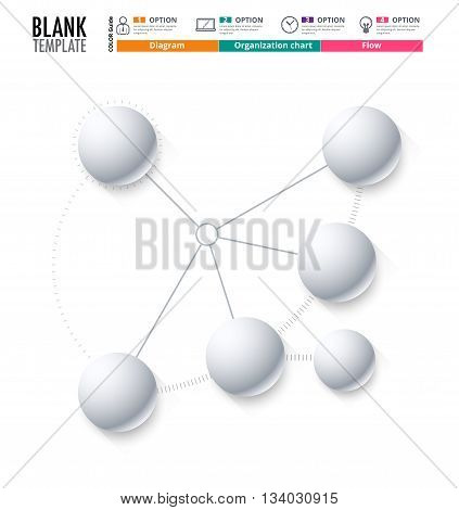 Diagram Template, Organization Chart Template. Flow Template, Blank Diagram For Replace Text, White