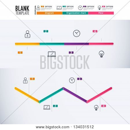 Timeline Diagram Template, Timeline Infographic Design Without Sample Text, Vector Stock Design. (bl
