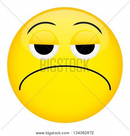 Frustration confusion and tired emotion. Bad emoticon illustration.