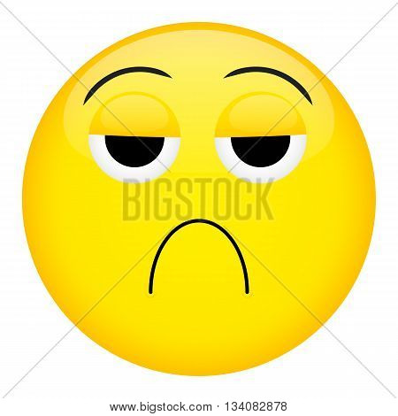 Frustration confusion and tired emotion. Bad emoticonillustration.