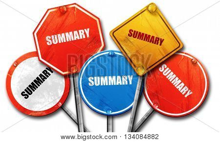 summary, 3D rendering, rough street sign collection