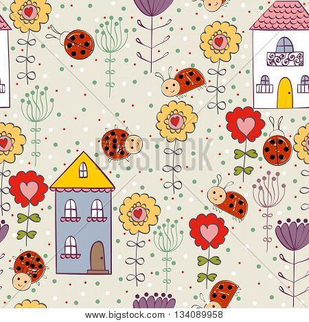 Cute hand draw seamless pattern for girl.