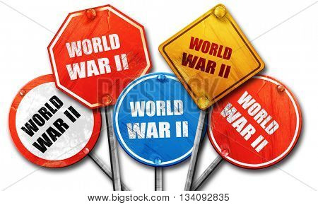 World war 2 background, 3D rendering, rough street sign collecti