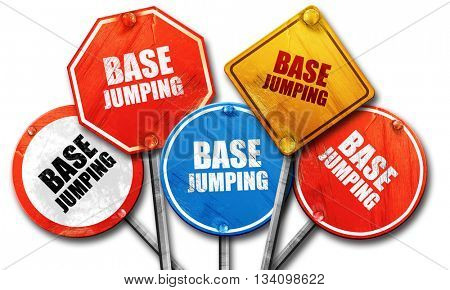 base jumping, 3D rendering, rough street sign collection
