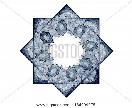 Lacy colorful clockwork pattern. Digital fractal art design. Abstract design of sacred symbols signs geometry. Designs of astrology alchemy magic. Geometric Spiral. Abstract Colorful Fractal Texture.