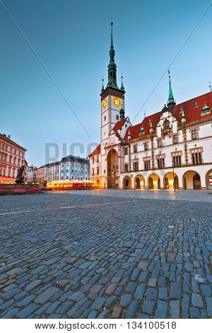 OLOMOUC, CZECH REPUBLIC - JUNE 05, 2016: Scene from the old town of Olomouc, Czech Republic on June 05, 2016.