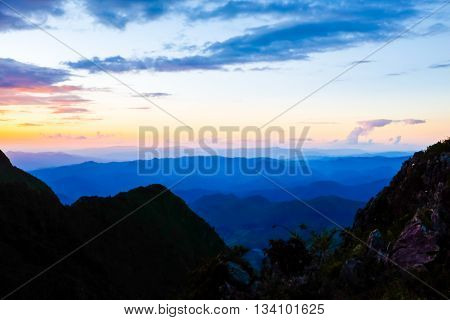 Majestic Sunset In The Peak Of Sub Alpine Mountains Landscape Colourful Cloud