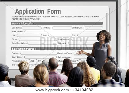 Online Web Job Application Form Concept