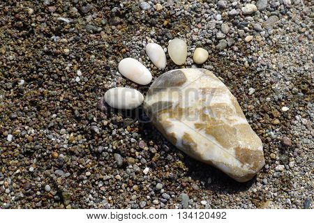 Foot Prints Of Stones