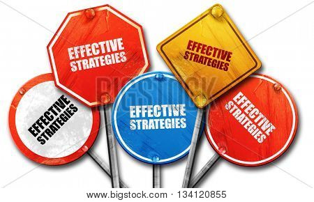 effective strategies, 3D rendering, rough street sign collection
