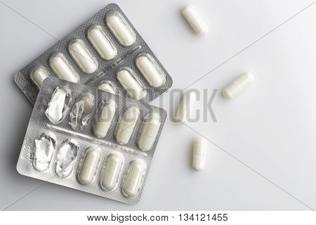 Meldonium doping for athletes. Abuse of anabolic steroids for sports.Blister pack of meldonium capsules
