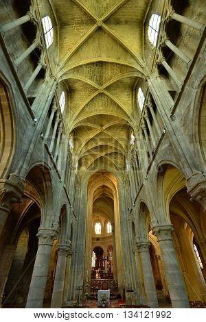 Triel sur Seine France - april 12 2016 : the gothic and renaissance Saint Martin church