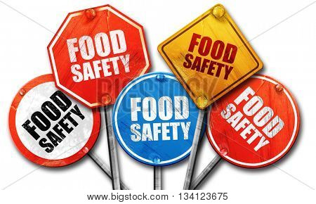food safety, 3D rendering, rough street sign collection