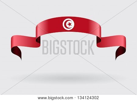 Tunisian flag wavy abstract background. Vector illustration.