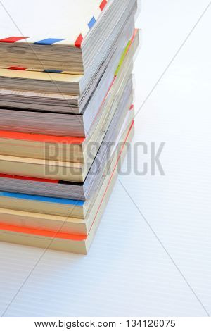 Stack of borders Books with blank space for inserting any text