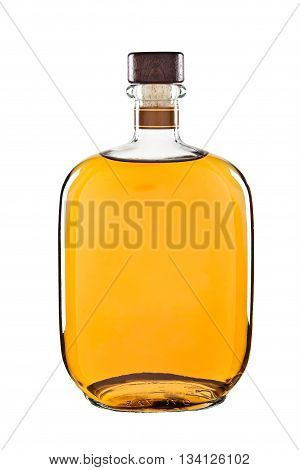 Bottle of whiskey isolated on a white background with clipping path