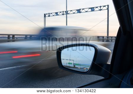 blurred action from car at high speed