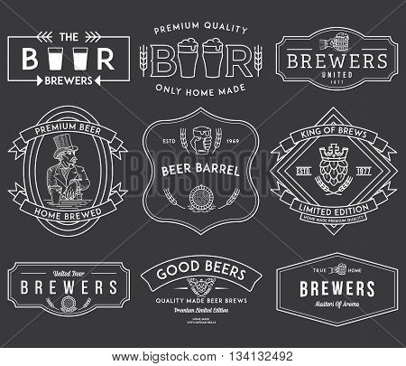 Vector beer badges and labels for any use