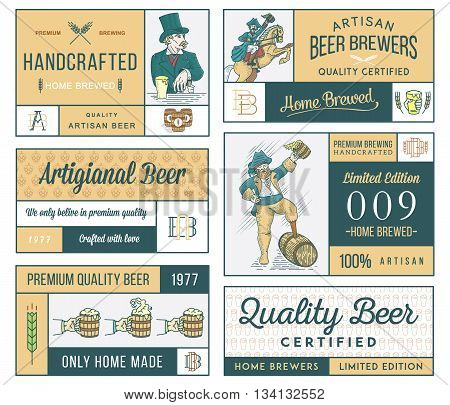 Vector beer labels and badges for any use