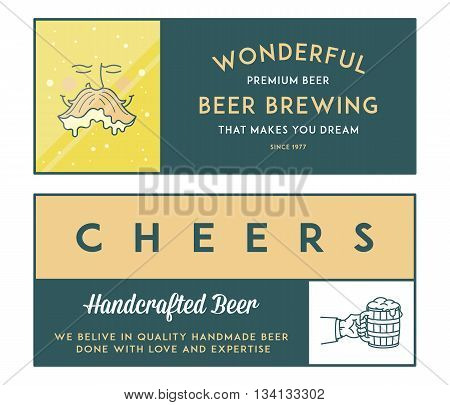 Vector beer label illustrations for any use