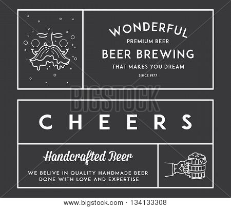 Vector beer label illustrations for any use