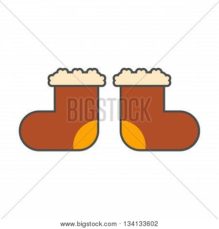 Russian valenki icon. Colored line icon of special Russian felt boots