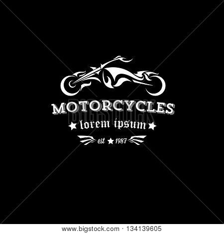 vector vintage motorcycle label or badge, design element. abstract motorcycle logo with wings