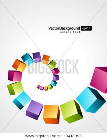 vlieg kleurrijke 3d kubussen vector achtergrond. EPS-10