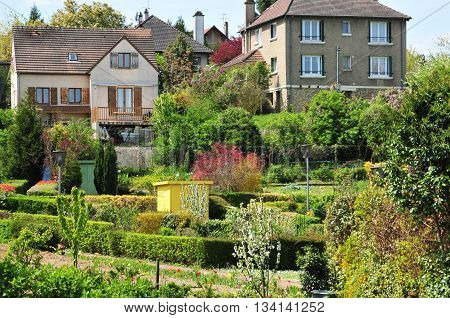 Verneuil sur Seine France - mai 2 2016 : the allotment garden in spring