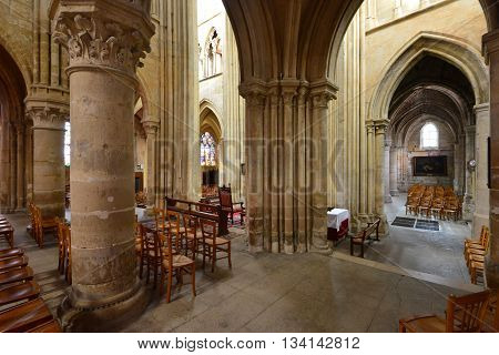 Triel sur Seine France - april 12 2016 : the gothic and renaissance Saint Martin church