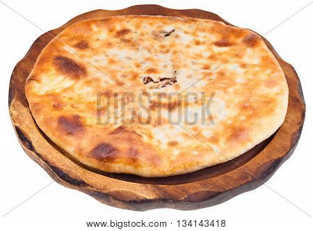 Bean Filled Bread (lobiani) On Wooden Plate