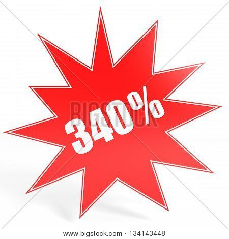 Discount 340 Percent Off. 3D Illustration.