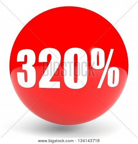 Discount 320 Percent Off. 3D Illustration.