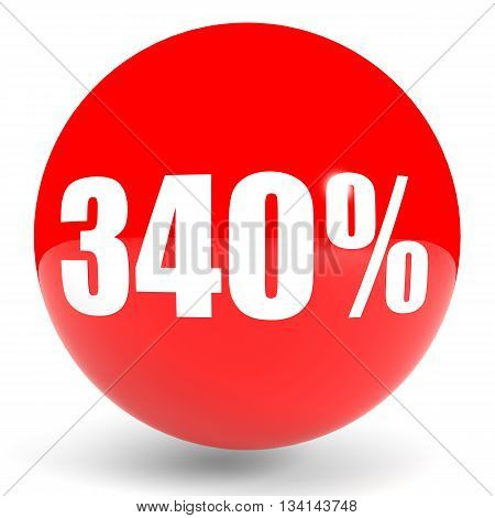 Discount 340 Percent Off. 3D Illustration.
