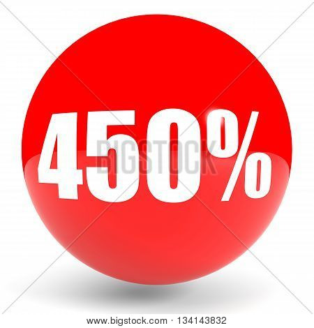 Discount 450 Percent Off. 3D Illustration.