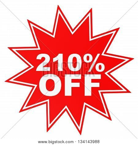 Discount 210 Percent Off. 3D Illustration.
