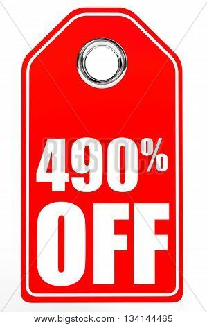 Discount 490 Percent Off. 3D Illustration.