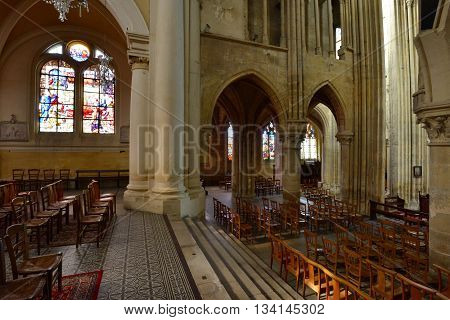 Triel sur Seine France - april 12 2016 : the gothic and renaissance Saint Martin church