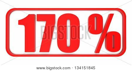 Discount 170 Percent Off. 3D Illustration.